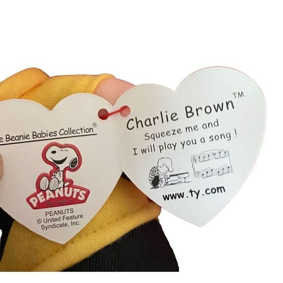 Peanuts Charlie Brown plush soft stuffed doll TY beanie baby toy - Picture 4 of 4